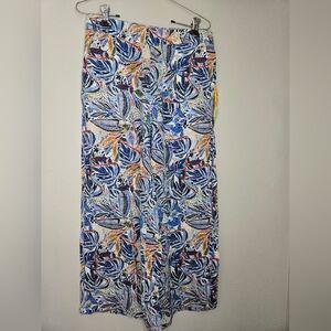 C&C California NWT 100%‎ Linen Printed High Waist Wide Leg Pants